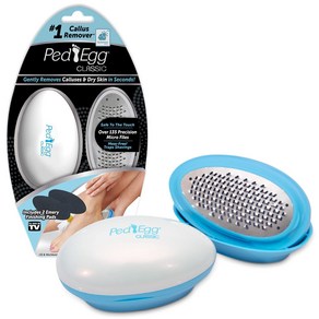 PedEgg Classic Callus Remove As Seen On TV New PedEgg 클래식 굳은살 제거제 TV에서 본 새로운 모습 안전하고 고통 없이 딱딱한, 1개, White