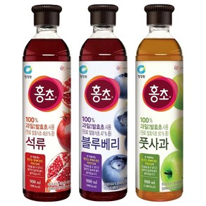 청정원 홍초 900ml 3종 (석류+블루베리+풋사과) 각1개씩, 1세트