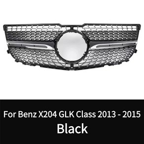 메르세데스 벤츠 X204 GLK 클래스 13-15 프론트 레이싱 범퍼 그릴 페이스리프트 다이아몬드 GTR AMG 호환, 기본선택, 2.블랙