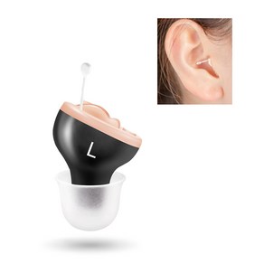 Anself CIC 보청기 구성 요소 무료 충전 블랙 앰프 소리를 듣고 HearingAid 노인 소리 수집기 젊은 눈에 보이지 않는 귀 운하 - 왼쪽