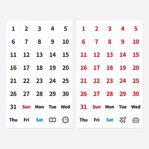 마그피아 일자 고무자석 1개 달력 날짜자석 숫자자석 요일, 1세트