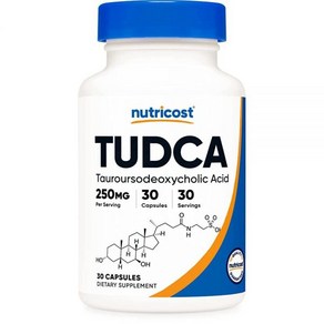 Nuticost Tudca 250mg 30캡슐 (타우루소데옥시콜산) - 글루텐 프리 GMO 프리, 1개