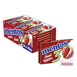 독일 멘토스 Mentos Kaugummi Fuity 슈가프리 딸기 풋사과 라즈베리 후르츠맛 당의정 추잉껌, 1개, 396g