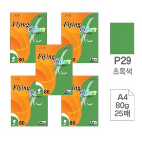 색상지 플라잉칼라(P29.초록색/A4/80g/25매)X5권입