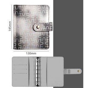 A7 6공 퍼즐 패턴 미카롱 컬러 바인더 다이어리, 1개, 그레이 커버단품