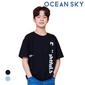 오션스카이 남아 OVER-FIT 포켓 레터 그래픽 T-SHIRT