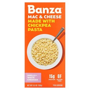 Banza Mac & Cheese 쉘 + 화이트 체다 156g (5.5oz), 1개