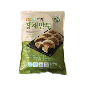 고기가 없는 웰빙 채식 비건 냉동 만두 우리밀 피망 잡채만두 1.4kg 1봉, 1개