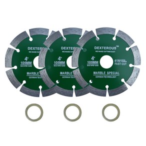망고테크 그라인더날 석재용 4인치 105mm 3개입 마른날 다이아몬드휠 콘크리트 절단석 돌날 화강암 컷팅 그라인더휠, 1세트