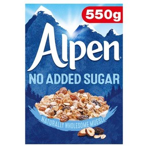 Alpen Muesli No Added Suga 알펜 뮤즐리 무설탕 550g, 1개