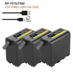 Pobty 10800mAh NP-F980 NP-F970 NPF960 NP F970 배터리(USB 충전 출력 포함) 소니 호환성 제품 PLM-100 CCD-TRV35 MVC-FD9, 06 3 Battey, 1개