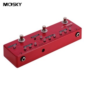 MOSKY DC5 6in1 기타 멀티 이펙트 페달 딜레이 + 코러스 디스토션 오버 드라이브 부스터 트루 바이패스가있는 버퍼 풀 메탈 쉘