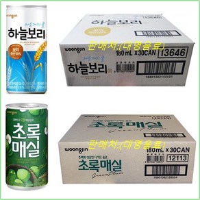 웅진하늘보리캔180mlx(30캔) + 초록매실180mlx(30캔), 60개, 180ml