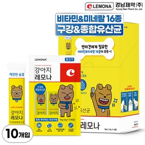 강아지 레모나 구강&종합유산균 2g, 소화기능 개선, 10개