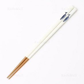 일본 천연목 고래 패턴 젓가락, 화이트 21cm