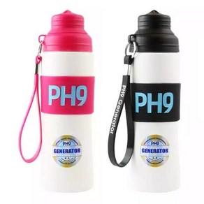 PH9 알칼리이온수기 600ml 알칼리환원수 스포츠물병 텀블러, 블랙, 1개