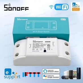 SONOFF 와이파이 차단기 스위치 스마트 무선 리모컨 DIY 조명 스위치 스마트 홈 알렉사와 작동 BasicR2, 1개