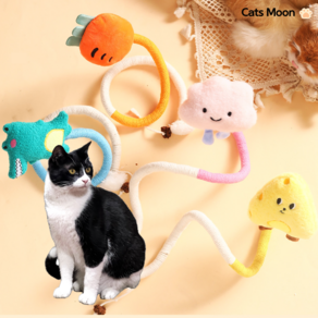 Cats Moon 고양이 마따따비 열매 장난감 인형 밧줄 놀이봉 낚시줄 캣닢볼 고양이장남감, 1개, 끈-치즈