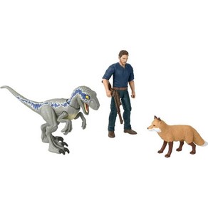 Mattel Juassic Wold Dominion Human and Dino Pack Owen & Belociapto 베타 액션 피규어 장난감 및 액세서리, 오웬, 1개