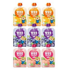 뽀로로 워터젤리 음료수 복숭아 + 포도 + 오렌지, 9개, 9개, 120ml