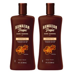 Hawaiian Tropic 다크 태닝 선케어 모이스춰 라이징 오일 236ml 2팩