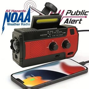 NOAA 라디오 라디오 4000mAh FM 기상 포함 리시버 크랭크 손전등 휴대용 핸드 비상 램프 AM 태양열 충전식, 7)2000mAh Geen