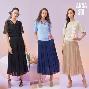 [안나수이] ANNA SUI 메탈 체크 쉬폰 와이드 팬츠 1종