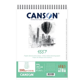 [CANSON] 1557 스케치북 200g(상철스프링 제본) A4 A5, 상철스프링 A5