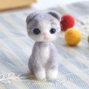 아트조이 DIY 고양이 양모펠트 키링 키트 스코티시폴드, 1개