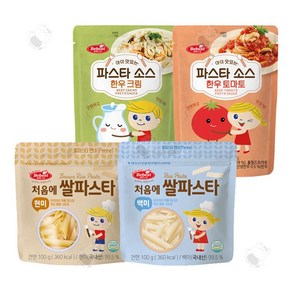 베베스트 처음에 쌀파스타 2종+아이 맛있는 파스타 소스 2종(한우 크림 & 한우 토마토)