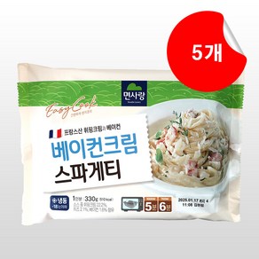 면사랑 베이컨 크림 스파게티 330g (냉동), 5개