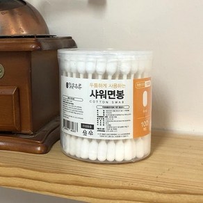 면봉 맑은하루 원형 원터치 샤워면봉 100P(종이) 나무면봉, 상세페이지 참조