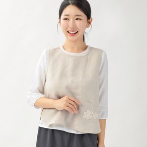 [조선클로젯] 여름 뜨개레이스 민소매 뒷트임 린넨조끼 생활한복 3255