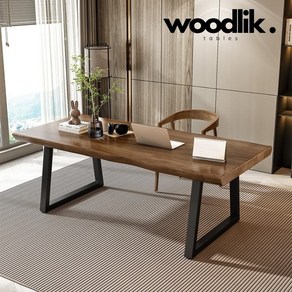 WOODLIK 통원목 테이블 회의용 서재 책상 거실 카페 식탁, 길이 200 폭 70 높이 75 두께 5cm