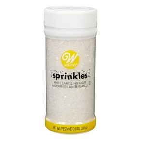 Wilton Spakling Suga Decoating Spinkles 8 oz. White 윌튼 스파클링 슈가 장식 스프링클 8온스 화이트, 226g, 1개