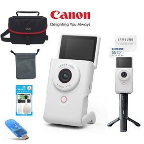 CANON PoweShot V10 화이트+ULanzi BG-4배터리그립+256GB+정품파우치+정품가방+크리닝킷+리더기 고용량 브이로그 울란지패키지