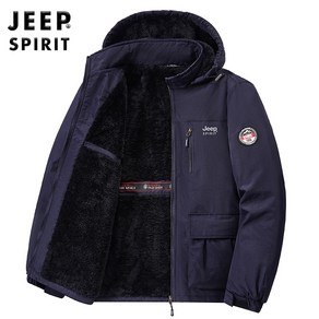 JEEP SPIRIT 지프 스피릿 남성용 가을 겨울 기모안감 캐주얼 후드집업 점퍼 7912+양말