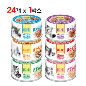 아이시아 먀우먀우 토비키리 60g 24개입 고양이캔, 콤보(6종 4개씩), 24개