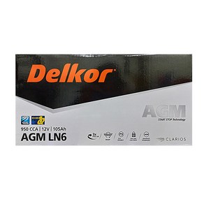 델코 AGM105L LN6 105Ah 쏠라티 에쿠스 EQ900 G90 K9 BMW7 아우디A8 벤츠 S500 차량용 AGM배터리 agm105, 공구대여/폐밧데리반납, 1개