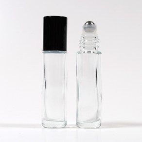 롤온 향수용기 공병 블랙 뚜껑 두꺼운 투명 10ml 도톰한, 1개