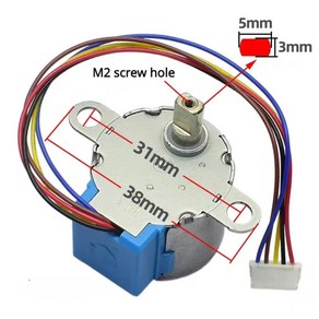 단일 칩 마이크로컴퓨터 및 카메라 모니터링용 4 상 5 선 DC 기어 스텝퍼 모터 5V 24BYJ48 감속 모터 비율 64, 1개