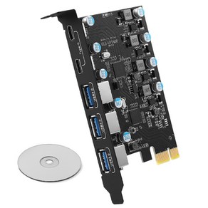 10Gbps USB 3.0 PCIE 카드 허브 USB 3.0 PCIE 보드 컨트롤러 확장 카드 PCIE, 1개