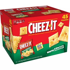 캘로그 Cheez-It 치즈잇 베이크드 스낵 크래커 화이트 체다 (45팩), 1개, 1.91kg