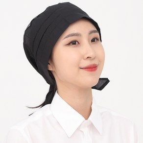 검정망사두건 서빙모자 주방위생모자 식당 조리용두건, 블랙, one size, 1개