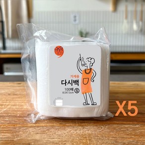 [다시백] 가게용 다시백 소형 100매X5팩 II 찻잎우림망 공티백 냉침 티인퓨저, 5세트