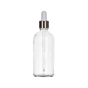 투명 유리병 100ml 골드 스포이드 (검정고무/흰색고무), 100ml/골드 스포이드 흰색고무, 1개