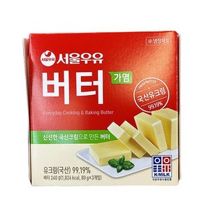 서울우유 버터 가염, 80g, 3개