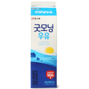 굿모닝우유 900ML빙그레, 900ml, 5개