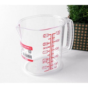 일본산정품 나카야 타원형 투명 계량컵 500mL 일본 베이킹 눈금 플라스틱 이유식 베이킹 손잡이 쌀컵 비커