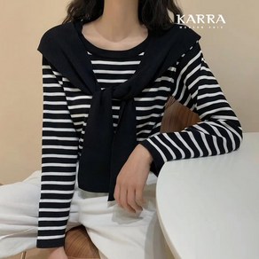 카라 KARRA 숄가디건스트라이프니트 A4S0783